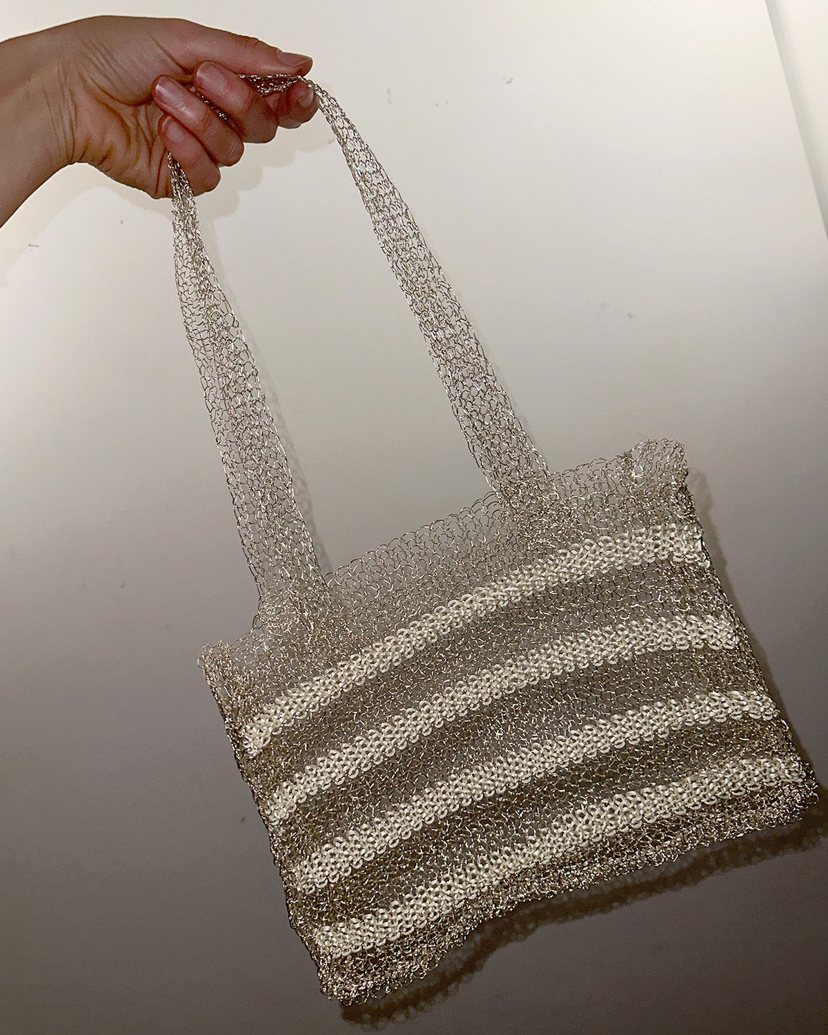 Metallic Striped Baguette