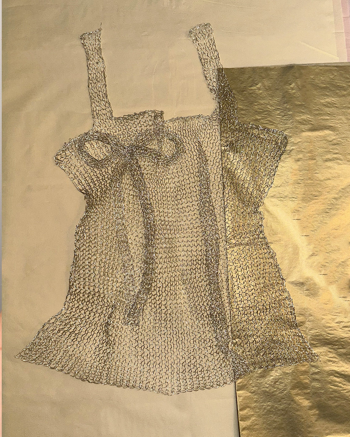 Nº61 Metallic knit Top Sculpture
