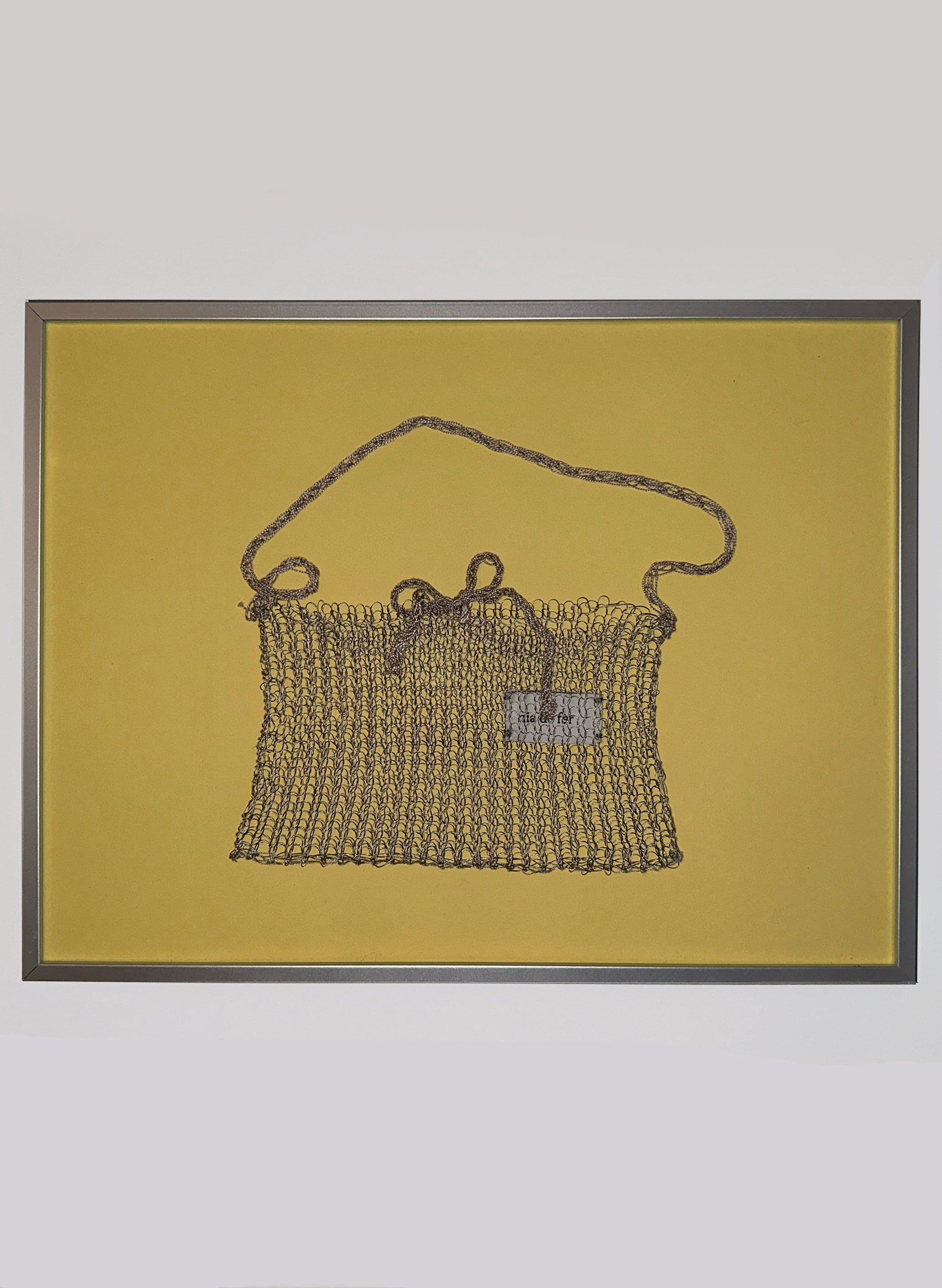 "framed metallic bag"