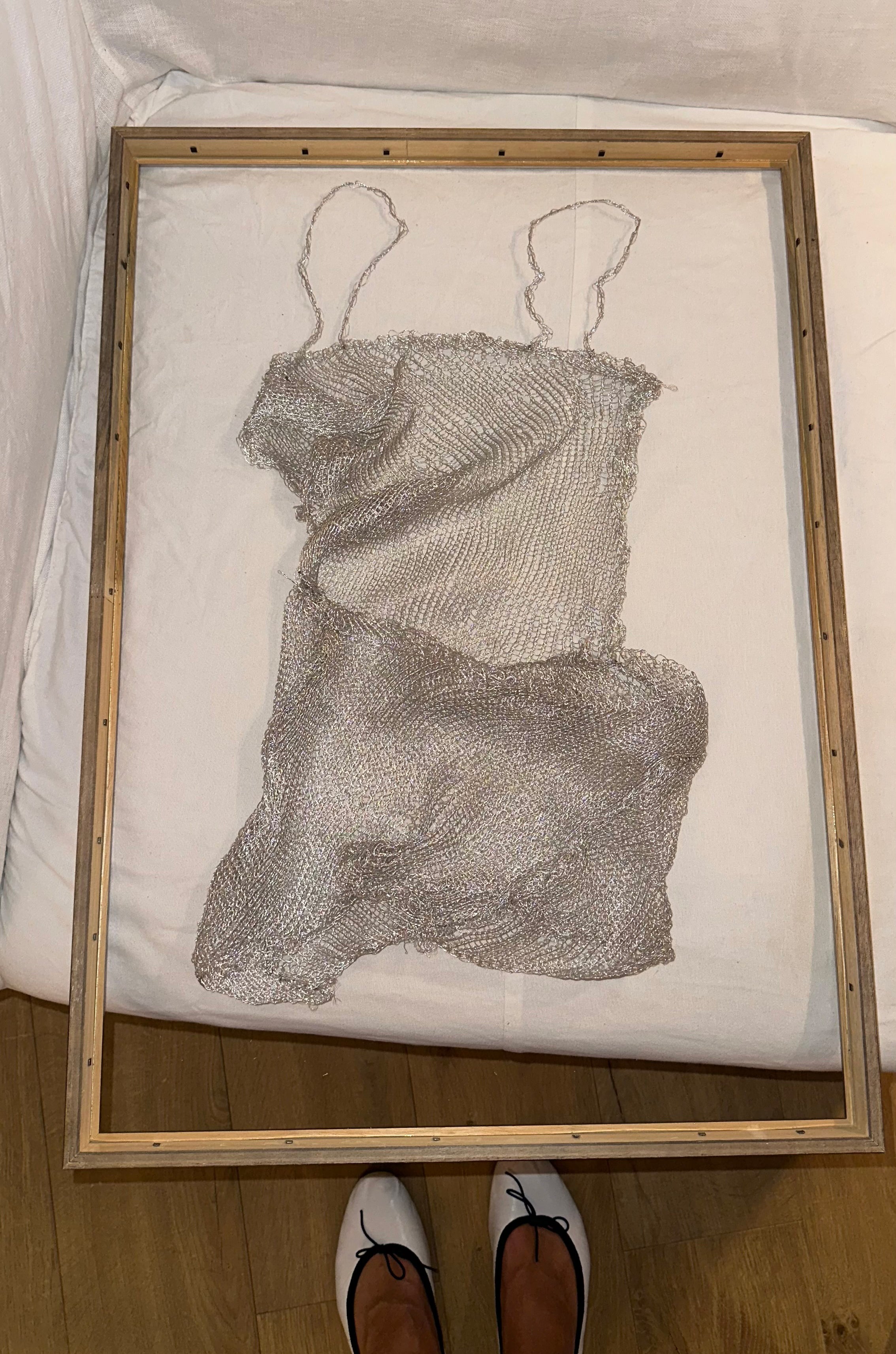"framed metallic dress"